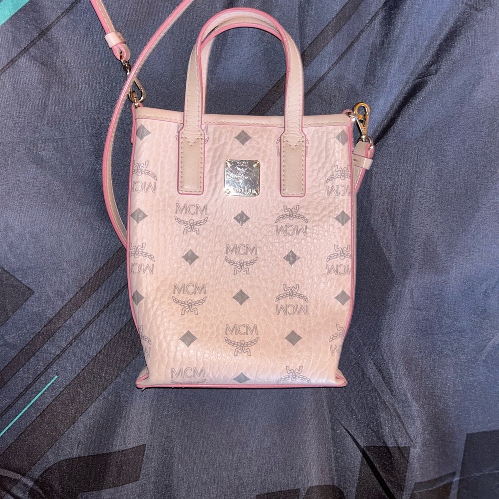 MCM Pink Visetos Aren mini Bag